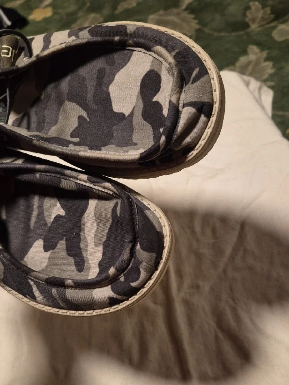 Hey Dude Men's Gray Camo Slip-On Sneakers